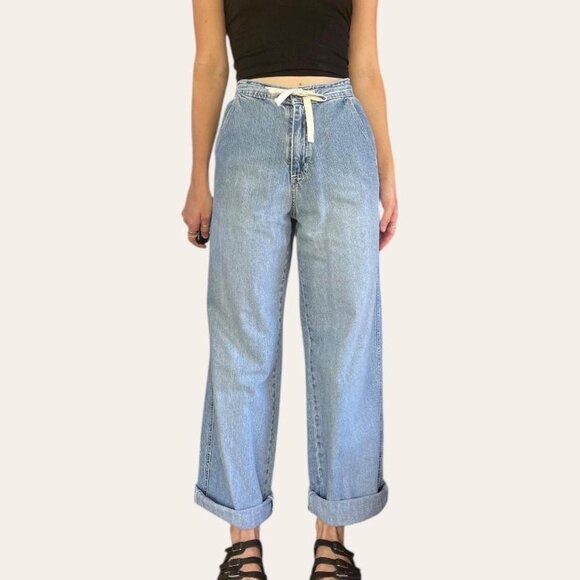 Maurice's 90s vintage baggy drawstring straight leg boyfriend jeans - Picture 5 of 7